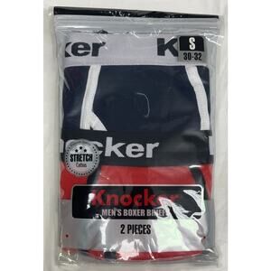 Knocker MEN'S BOXER BRIEFS 2 Pieces - Stretch Cotton Underwear Size Small NEW